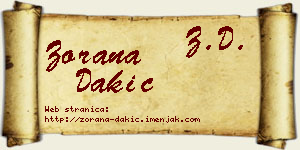 Zorana Dakić vizit kartica